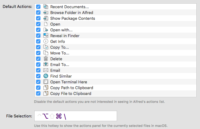 File Action Preferences