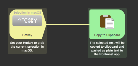 Workflow pasting selection as plain text