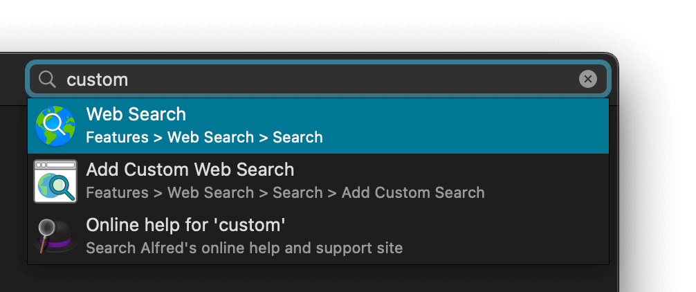 Ubiquitous search in preferences